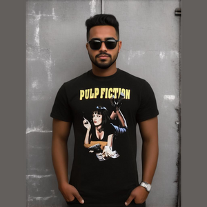 Vintage Pulp Fiction Mia Wallace Classic Poster Tshirt Men/Women's Black Medium